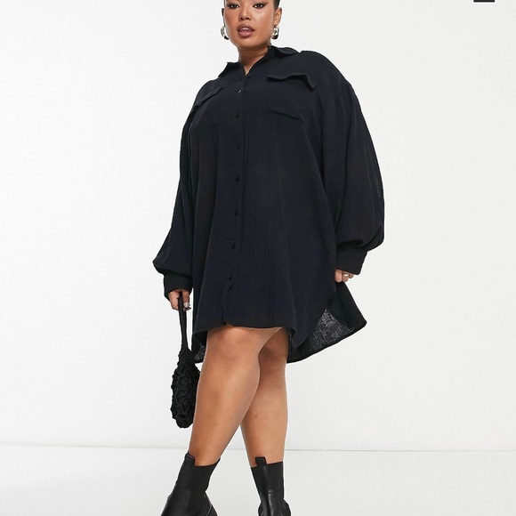 ASOS Curve | Dresses | Asos Design Curve Double Cloth Oversized Mini ...
